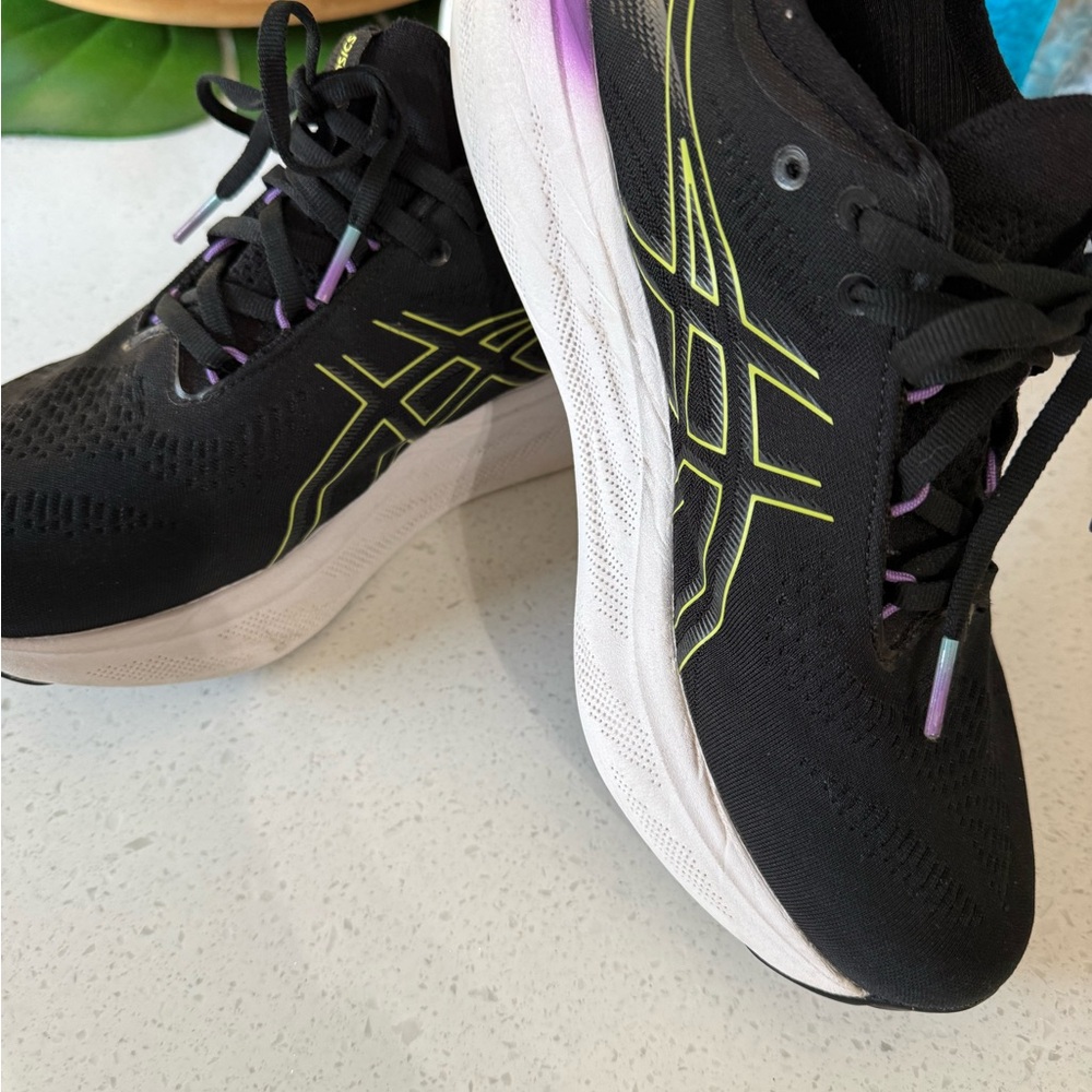 ASICS Women's Black and Purple Athletic Shoes
